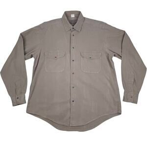 Tempo Libero Moreno Martini Taupe Cotton Shirt Made in Italy Utility Western L